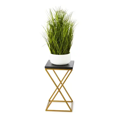 DekorStyle Květinový stojan LOFT I 40 cm zlatý/černý