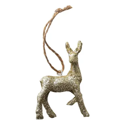 Mondex Since 1986 Vánoční závěsná figurka SANTA LILA DEER 7,6 cm zlatá