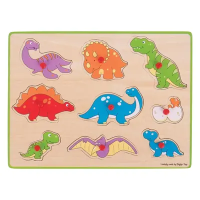 Bigjigs Toys Vkládací puzzle DINO vícebarevné