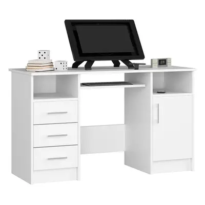 Ak furniture Volně stojící psací stůl Ana 124 cm bílý