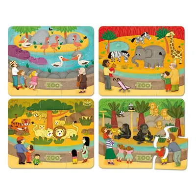 Vilac Dřevěné puzzle ZOO vícebarevné