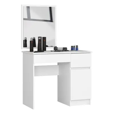 Ak furniture Kosmetický stolek se zrcadlem P-2 II 90x50 cm bílý pravý