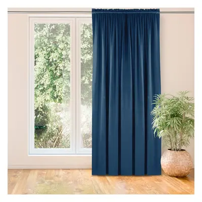 HOMEDE Závěs Vila s tunelem a nařasením indigo, velikost 135x270