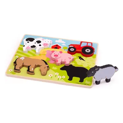 Bigjigs Toys Vkládací puzzle FARM vícebarevné