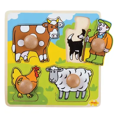 Bigjigs Toys Vkládací edukativní puzzle FARMA vícebarevná