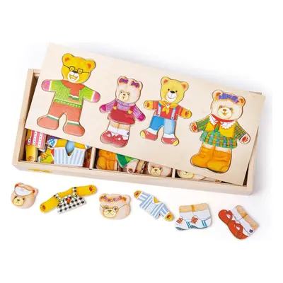 Bigjigs Toys Oblékací puzzle BEAR FAMILY vícebarevné