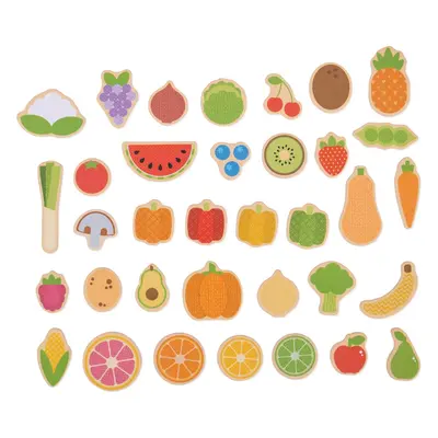 Bigjigs Toys Magnetky FRUITS VEGETABLES vícebarevné