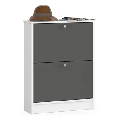 Ak furniture Botník Marienne 60 cm bílý/grafitový