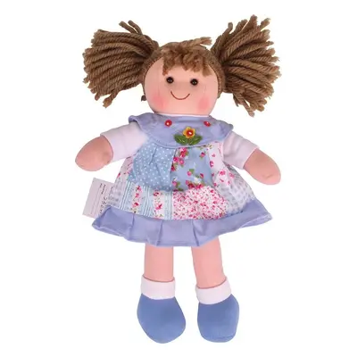 Bigjigs Toys Látková panenka SARAH 28 cm modrá