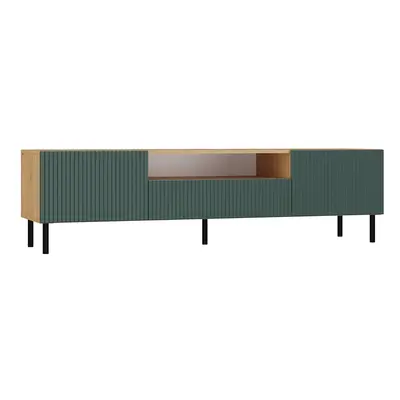 TP Living TV stolek KAMA 160 cm dub artisan/zelený