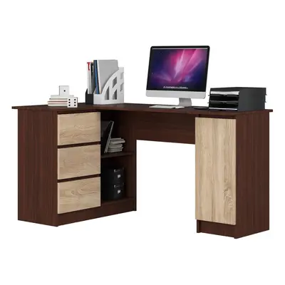 Ak furniture Rohový psací stůl B20 wenge/sonoma levý