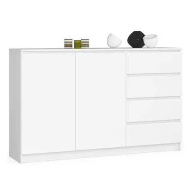 Ak furniture Komoda K013 160 cm bílá - 2 skříňky a 4 šuplíky