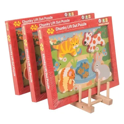 Bigjigs Toys Stojánek na puzzle STAND hnědý