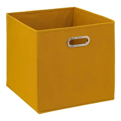 DekorStyle Úložný box Textilie 31x31 cm hořčicově žlutý