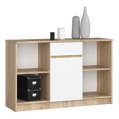 Ak furniture Komoda B-17 120 cm dub sonoma/bílá