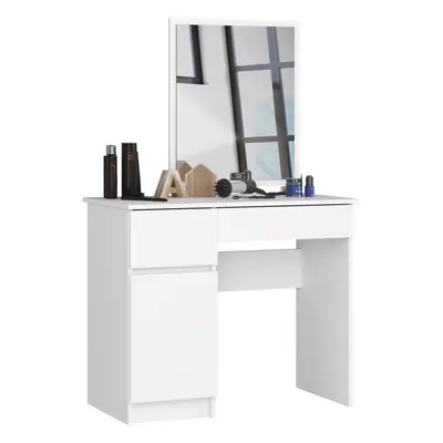 Ak furniture Kosmetický stolek se zrcadlem P-2 II 90x50 cm bílý levý