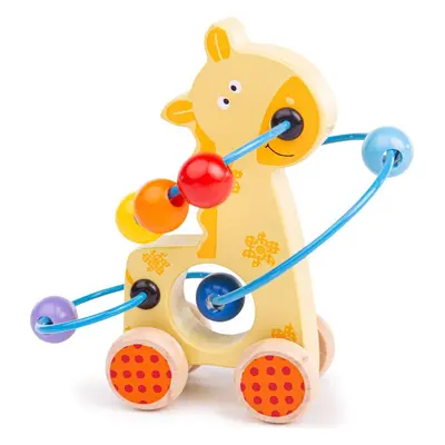 Bigjigs Toys Labyrint na kolečkách GIRAFFE žlutý