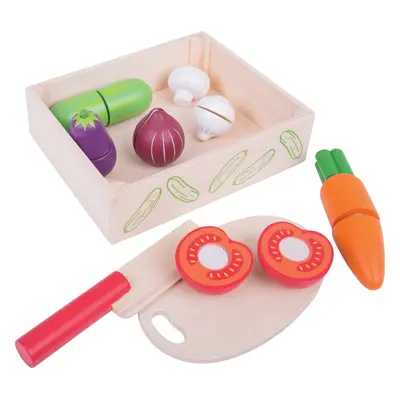 Bigjigs Toys Dřevěná krájecí zelenina v krabičce VEGETABLES