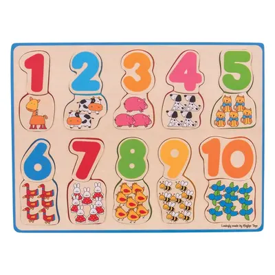 Bigjigs Toys Počítací puzzle TWO vícebarevné