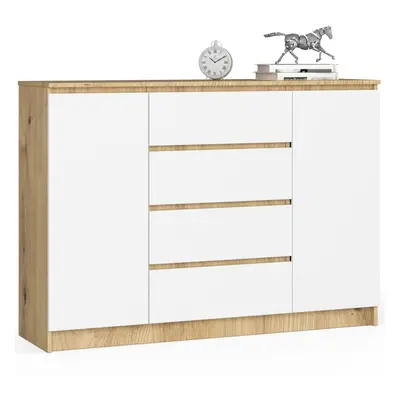 Ak furniture Komoda Inbia K 140 cm dub artisan/bílá