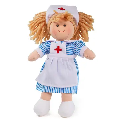 Bigjigs Toys Látková panenka Nurse Nancy 28 cm vícebarevná