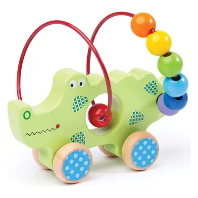 Bigjigs Toys Motorický labyrint na kolečkách CROCODILE zelený