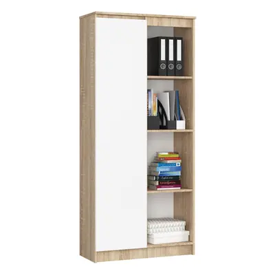 Ak furniture Regál Rexa 80 cm 1 skříňka a 4 police dub sonoma/bílý