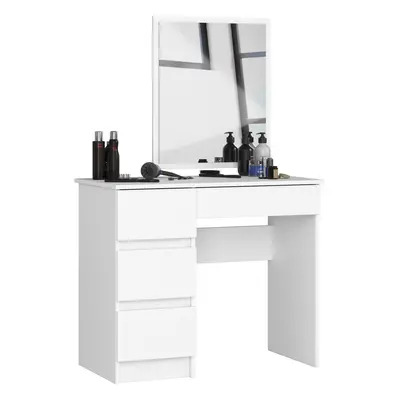 Ak furniture Kosmetický stolek se zrcadlem T-6 90x50 cm bílý levý