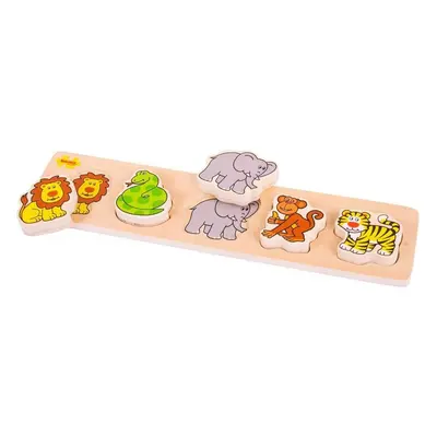 Bigjigs Toys Dřevěné vkládací puzzle - safari