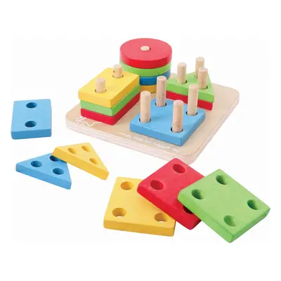 Bigjigs Toys Dřevěné nasazovací tvary SHAPES