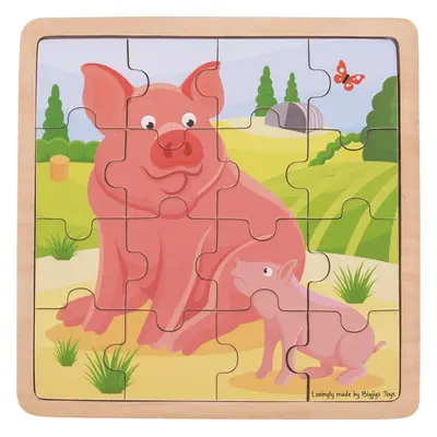 Bigjigs Toys Dřevěné puzzle PIG FAMILY