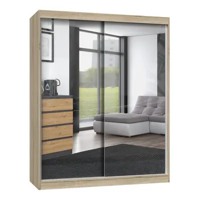 TP Living Šatní skříň se 2 zrcadly IGA 160 cm dub sonoma