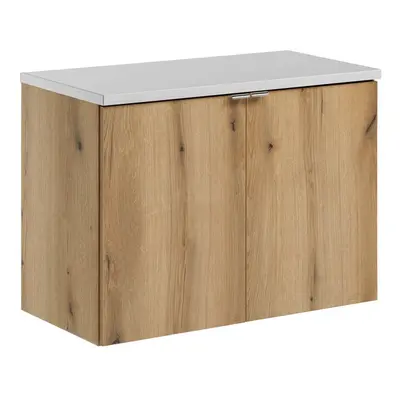 Comad Závěsná skříňka pod umyvadlo Nova Oak II s deskou 80 cm bílá/dub coast evoke