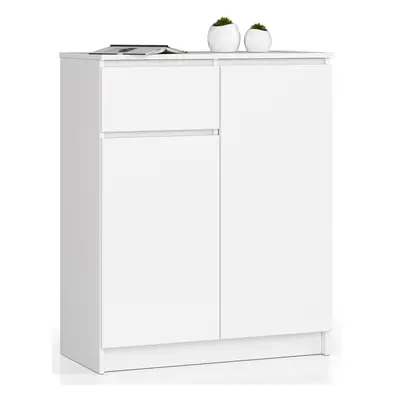 Ak furniture Komoda Kiara 80 cm 2 skříňky a 1 šuplík bílá