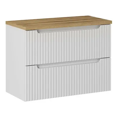 Comad Závěsná skříňka pod umyvadlo Nova White I s deskou 80 cm bílá/dub coast evoke