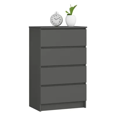 Ak furniture Komoda Kuba 60 cm - 4 šuplíky grafit