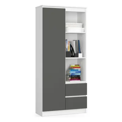 Ak furniture Knihovna R 80 cm CLP R11 bílá/grafitová