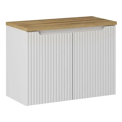 Comad Závěsná skříňka pod umyvadlo Nova White II s deskou 80 cm bílá/dub coast evoke