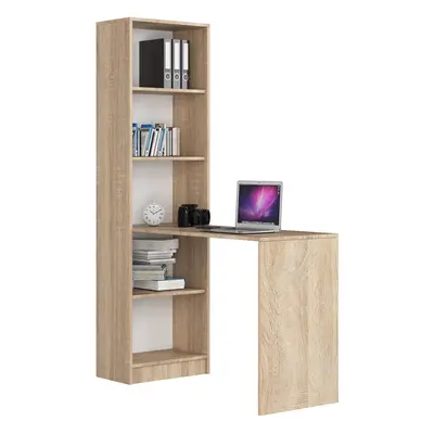 Ak furniture Psací stůl s regálem Smart dub sonoma