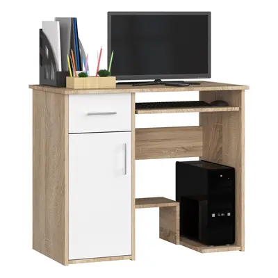 Ak furniture Volně stojící psací stůl Jay 90 cm dub sonoma/bílý