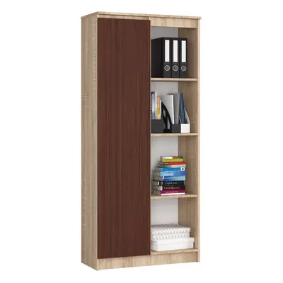 Ak furniture Regál Rexa 80 cm 1 skříňka a 4 police dub sonoma/wenge