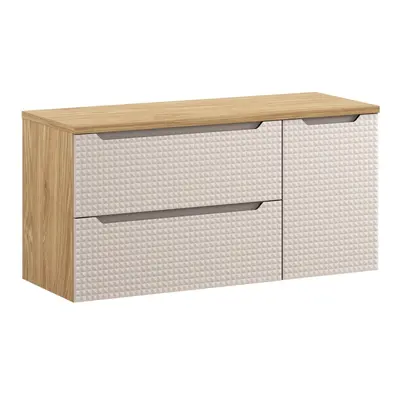 Comad Závěsná skříňka pod umyvadlo Luxor Beige II s deskou 120 cm béžový/dub olejovaný