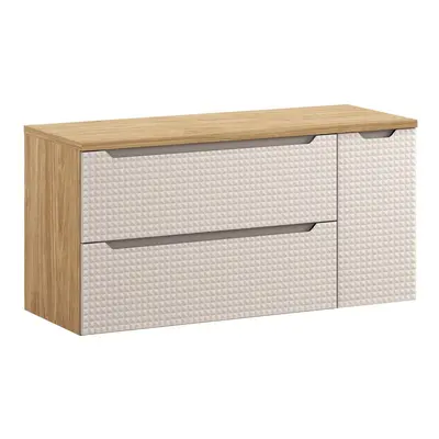 Comad Závěsná skříňka pod umyvadlo Luxor Beige s deskou 120 cm béžová/dub olejovaný