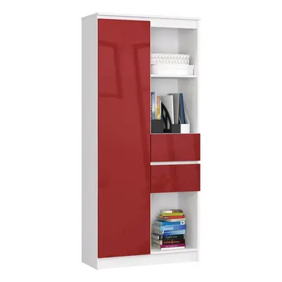 Ak furniture Skříň Rexa II 80 cm bílá/červená