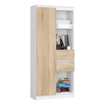 Ak furniture Skříň Rexa II 80 cm bílá/dub sonoma