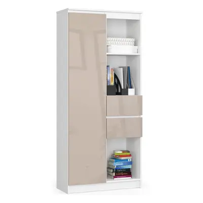 Ak furniture Skříň Rexa II 80 cm bílá/cappuccino