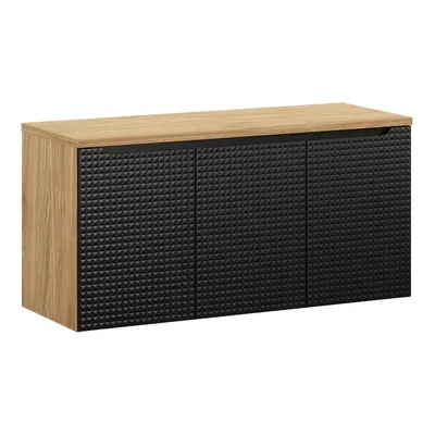 Comad Závěsná skříňka pod umyvadlo Luxor Black I s deskou 120 cm černá/dub olejovaný