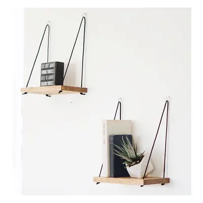 Hanah Home Sada 2 nástěnných polic Shelf ořech