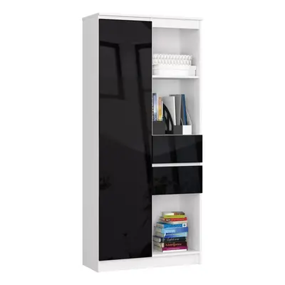 Ak furniture Skříň Rexa II 80 cm bílá/černá