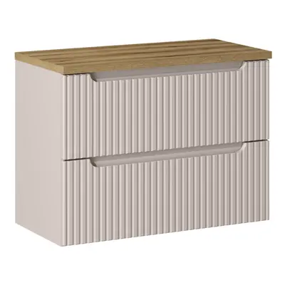 Comad Závěsná skříňka pod umyvadlo Nova Cashmere II s deskou 80 cm kašmír/dub coast evoke